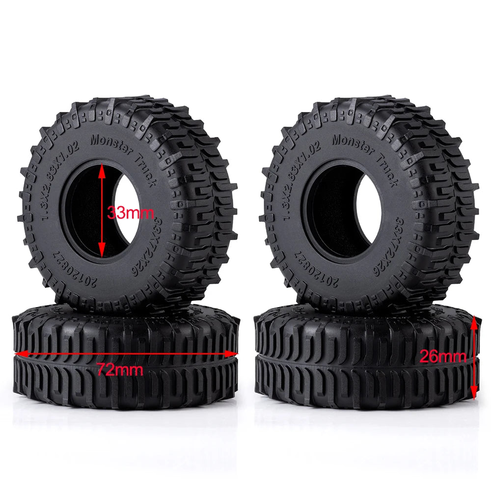 Mud Terrain RC Tires for 1/18 and 1/24 Micro Crawlers