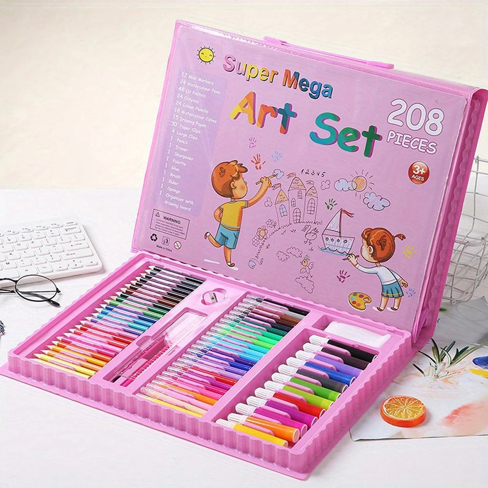 208-Piece Watercolor Painting Set with Drawing Supplies