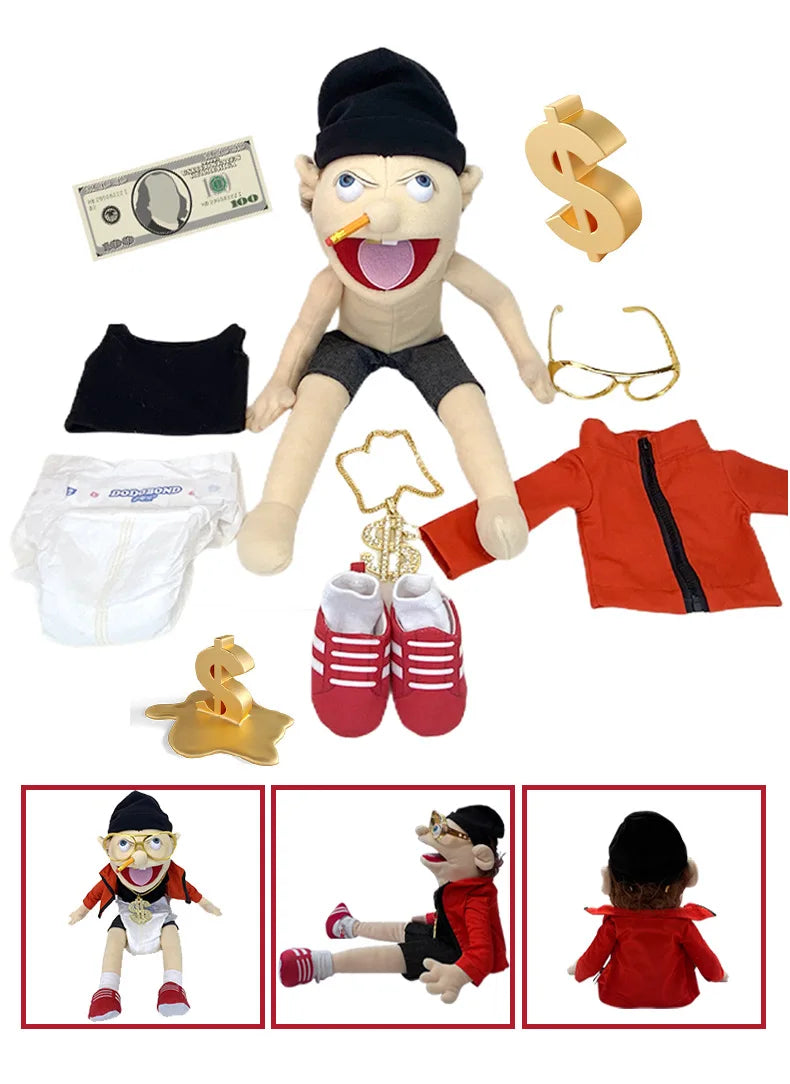 Jeffy Hand Puppet Toy – Soft Plush Zombie Boy Puppet