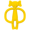 A yellow silicone elephant teething toy.