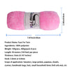 Pink faux fur yarn skein measuring 7.87 inches long and 5mm thick for knitting projects