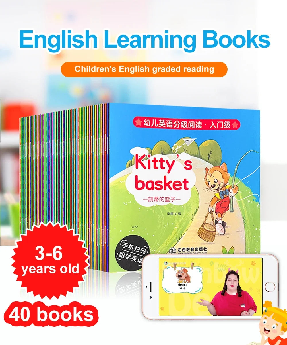 A box of Kitty's basket English learning books for children aged 3-6 years old