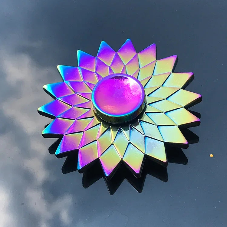 Rainbow Metal Fidget Spinner – Smooth Spinning Anxiety Relief Toy