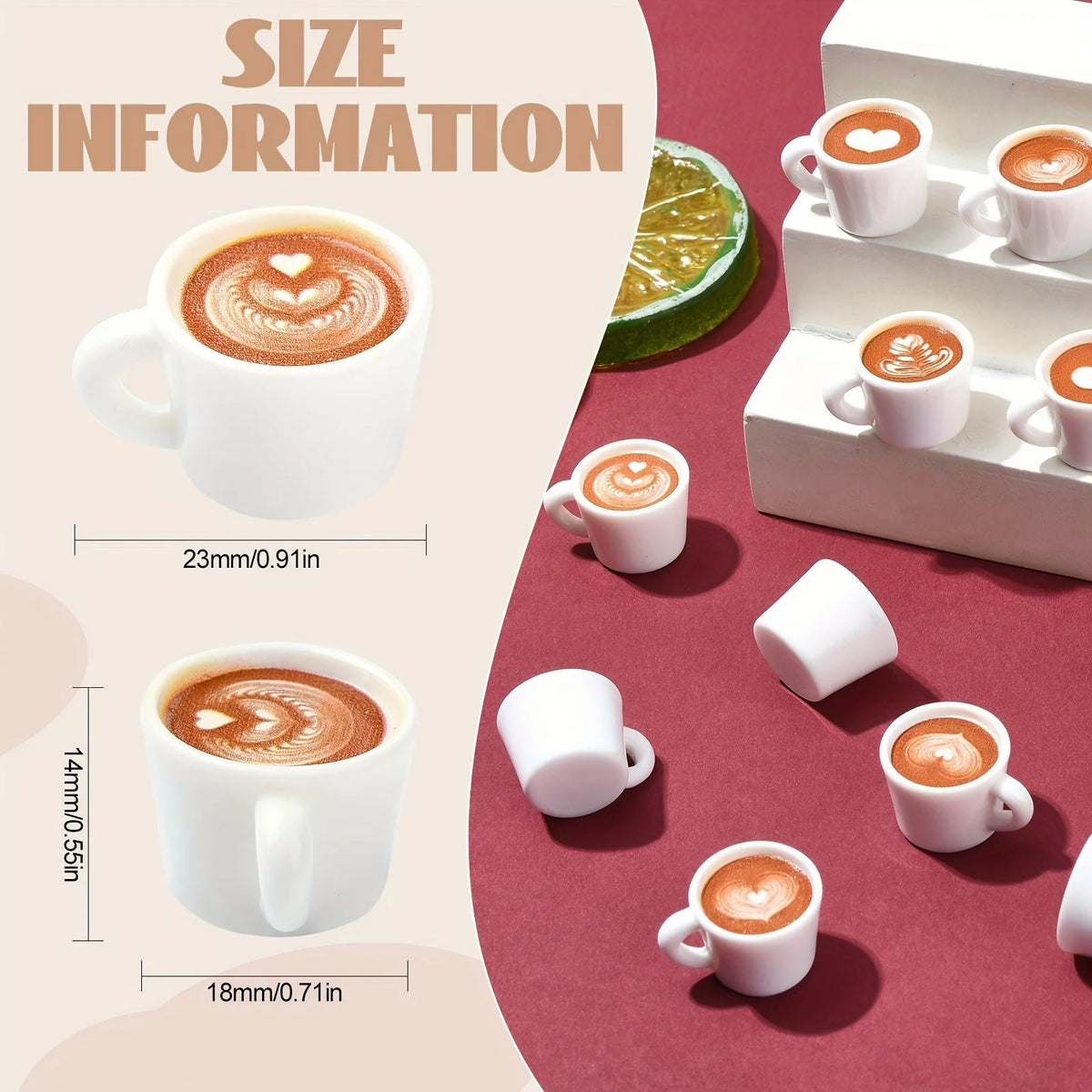 Miniature Coffee Cup Charms for DIY Jewelry Making