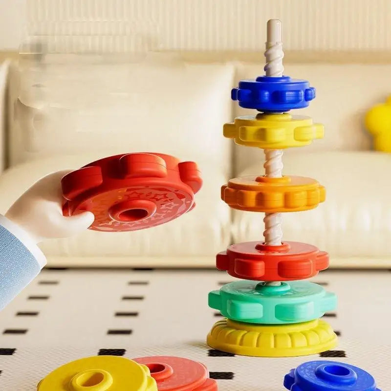 Montessori Rainbow Spinning Stacking Toy