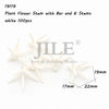 White plant flower stem building blocks with bar and six stems, 100 pieces.
