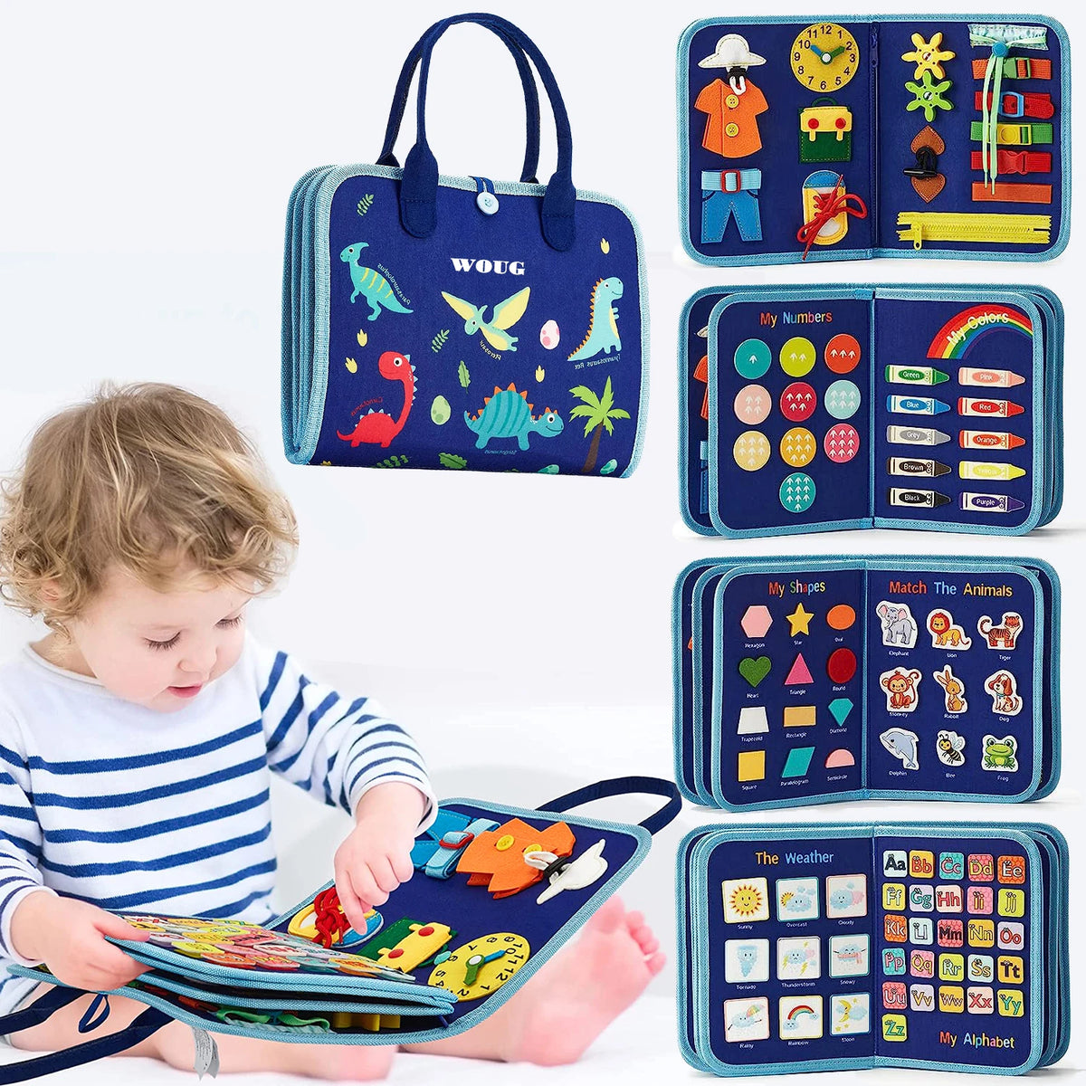Montessori Busy Board for Toddlers – Sensory Learning & Fine Motor Skills Activity Board