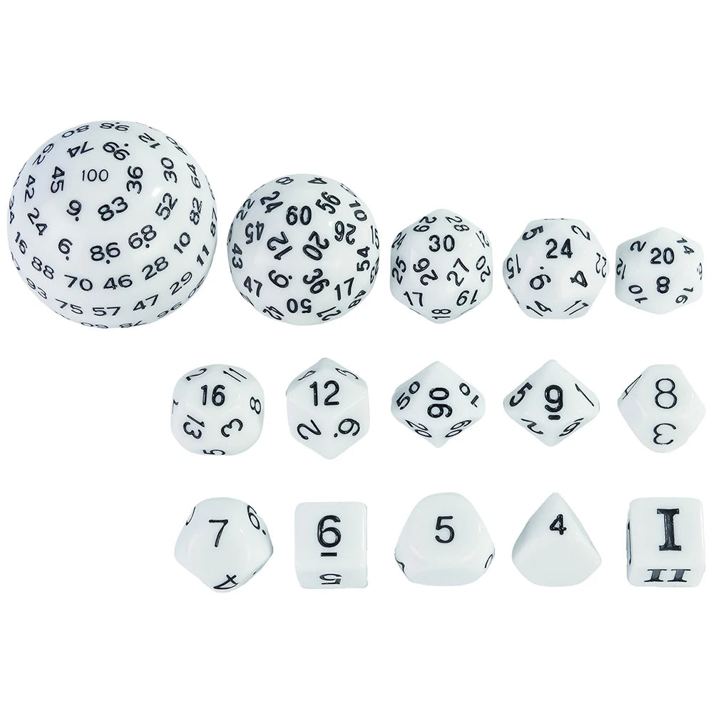 15-Piece Polyhedral Acrylic Dice Set for RPGs & Tabletop Games