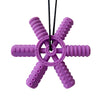 Purple silicone steering wheel teether for babies and toddlers