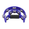 A purple double-layer tambourine with metal bells for kids.