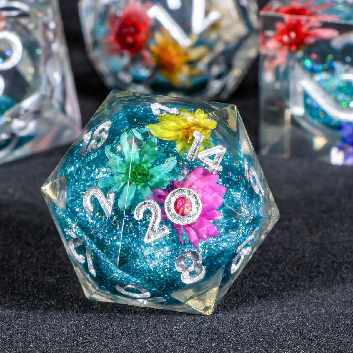 Liquid Core Dice Set for Dungeons & Dragons | Sharp Edge Resin RPG Dice