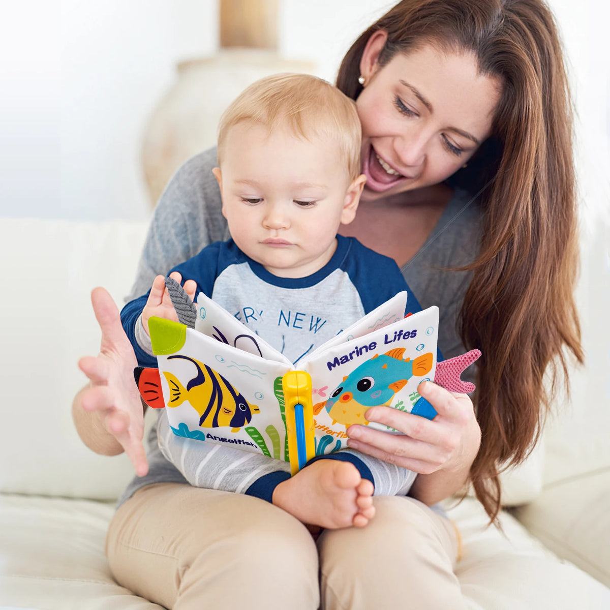 Soft Baby Cloth Book with 3D Animal Tails