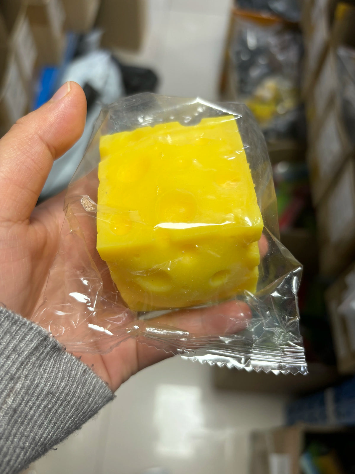 Cute Cheese Squeeze Toy – Stress Relief Fidget for Desk & Home