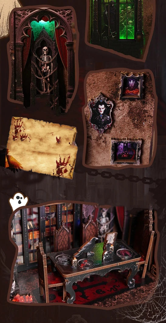 Haunted Halloween Book Nook DIY Kit with LED Lighting