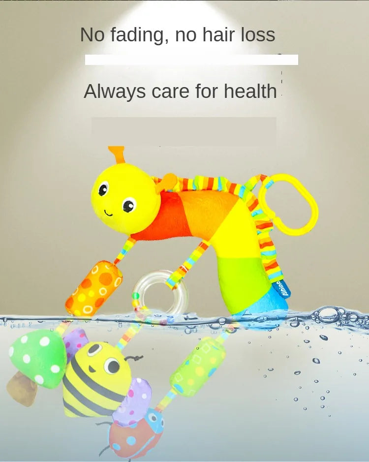 Rainbow Animal Plush Stroller Toy for Babies 0-3 Years