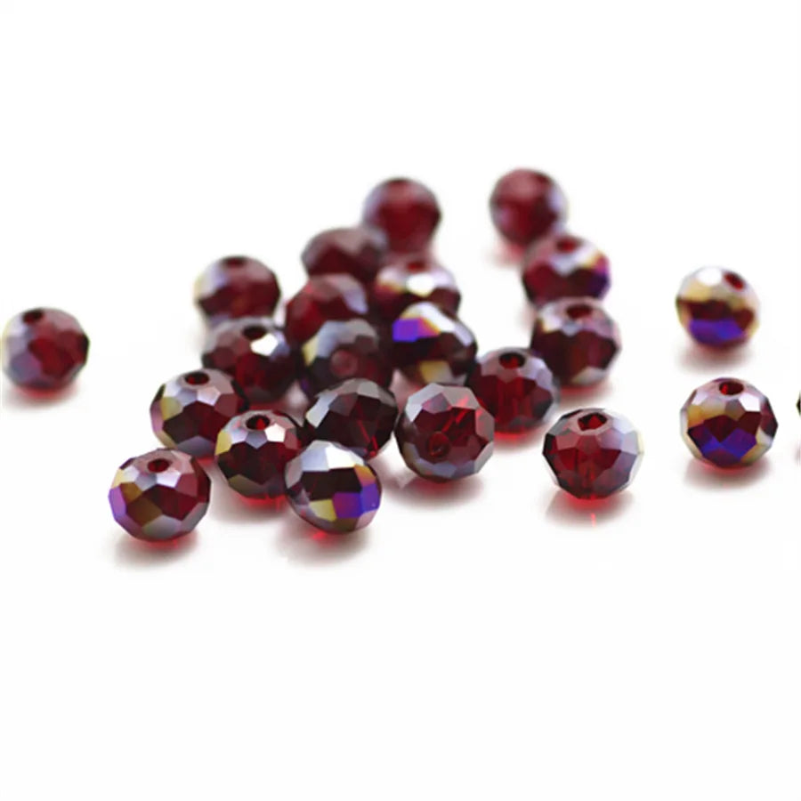 Faceted Crystal Glass Rondelle Beads for Jewelry Making