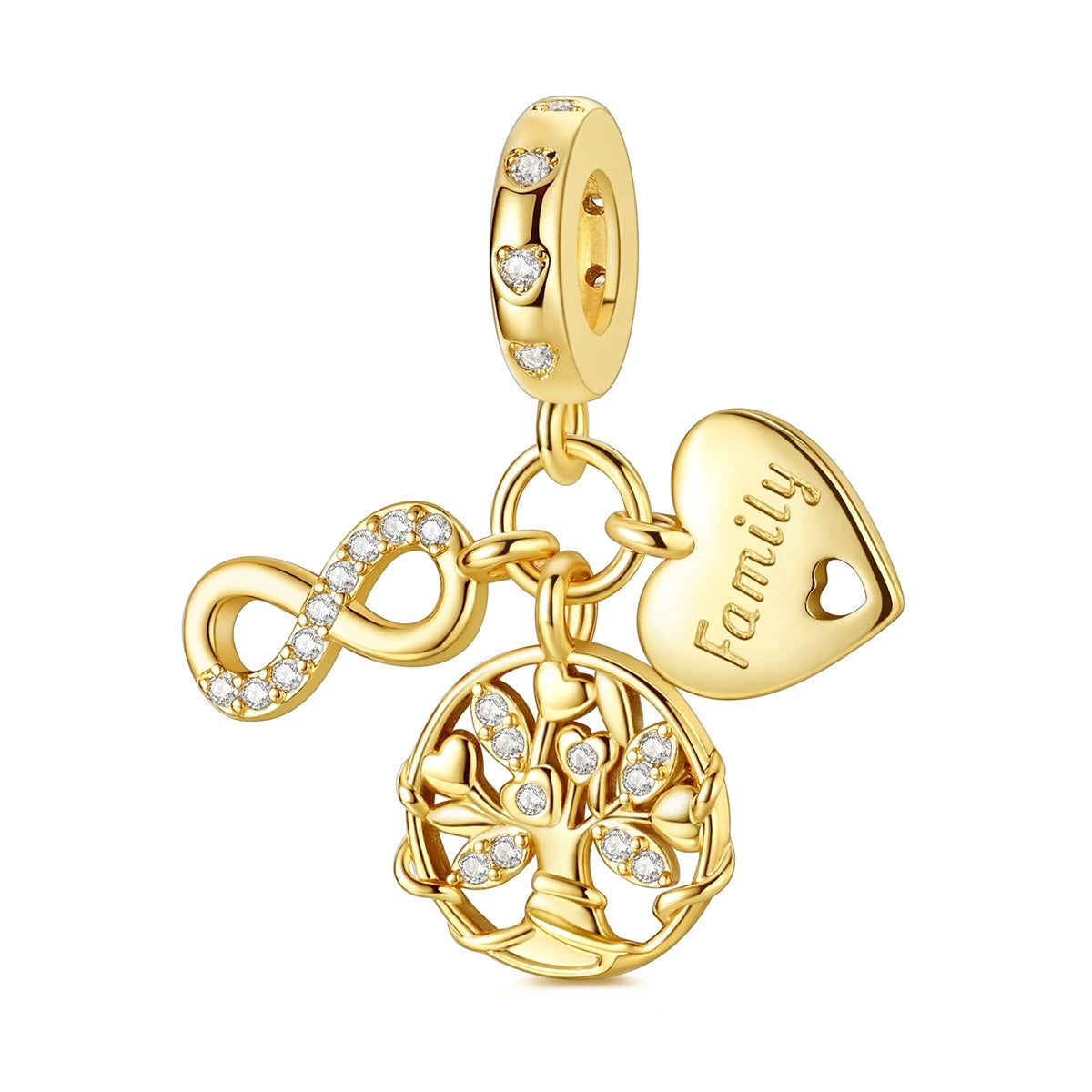 925 Sterling Silver Heart Charm Beads for Bracelets and Necklaces