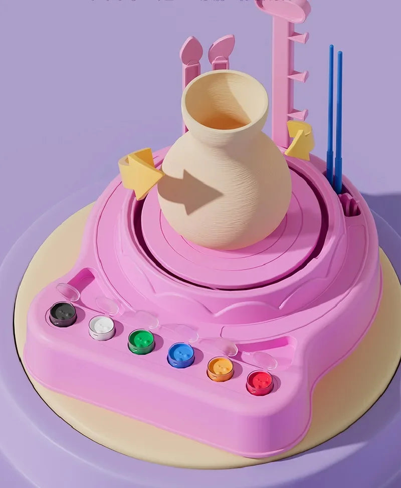 Electric Pottery Wheel with Detachable ABS Basin for Clay Crafting