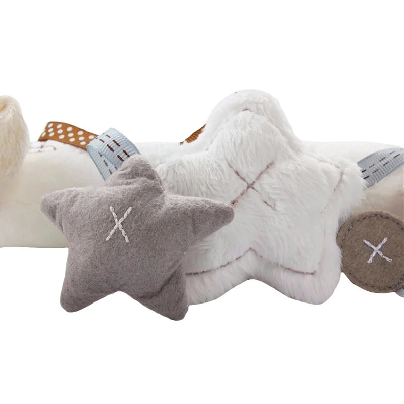 Hanging Plush Rabbit Rattle Toy for Strollers and Cribs