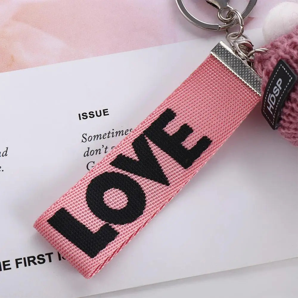 Kawaii Plush Keychain with Sleeping Baby Design