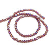 A strand of purple and pink faceted crystal beads for jewelry making