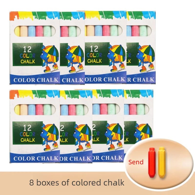 Eight boxes of colored chalk for dust-free coloring and art projects
