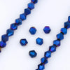 A string of deep blue faceted crystal beads and loose hexagonal beads for jewelry making