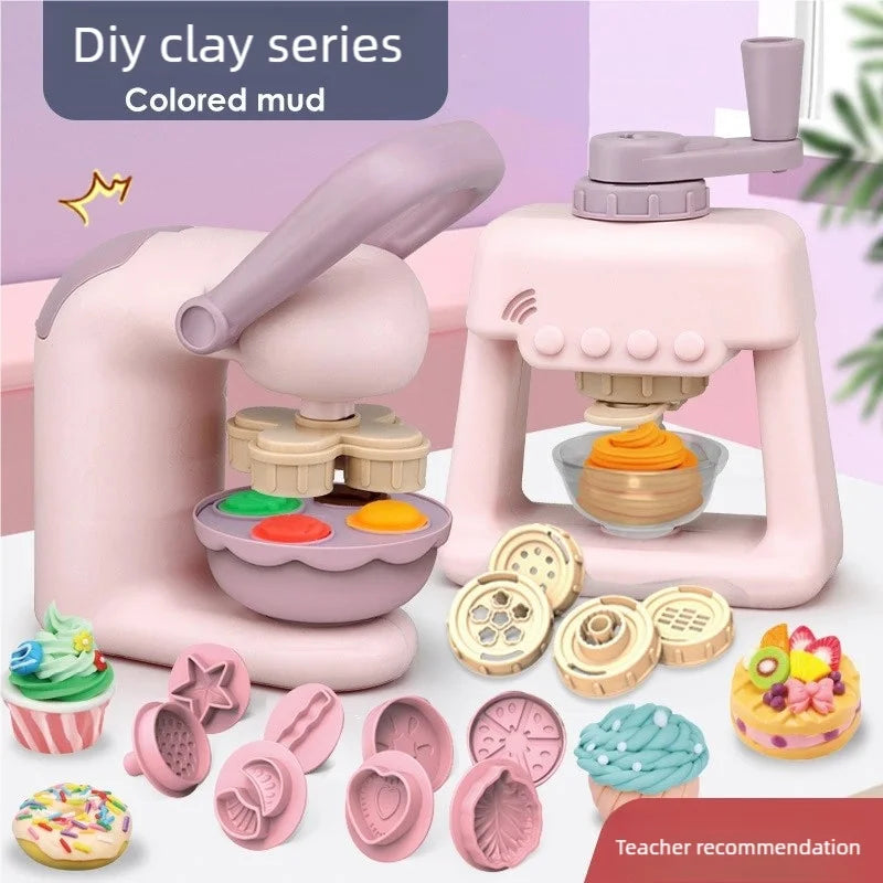 Creative Ice Cream Shop Clay Set with Noodle Maker for Kids