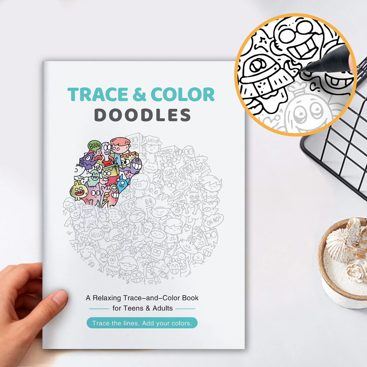 Adult Coloring Book: Detailed Trace & Doodle Pages