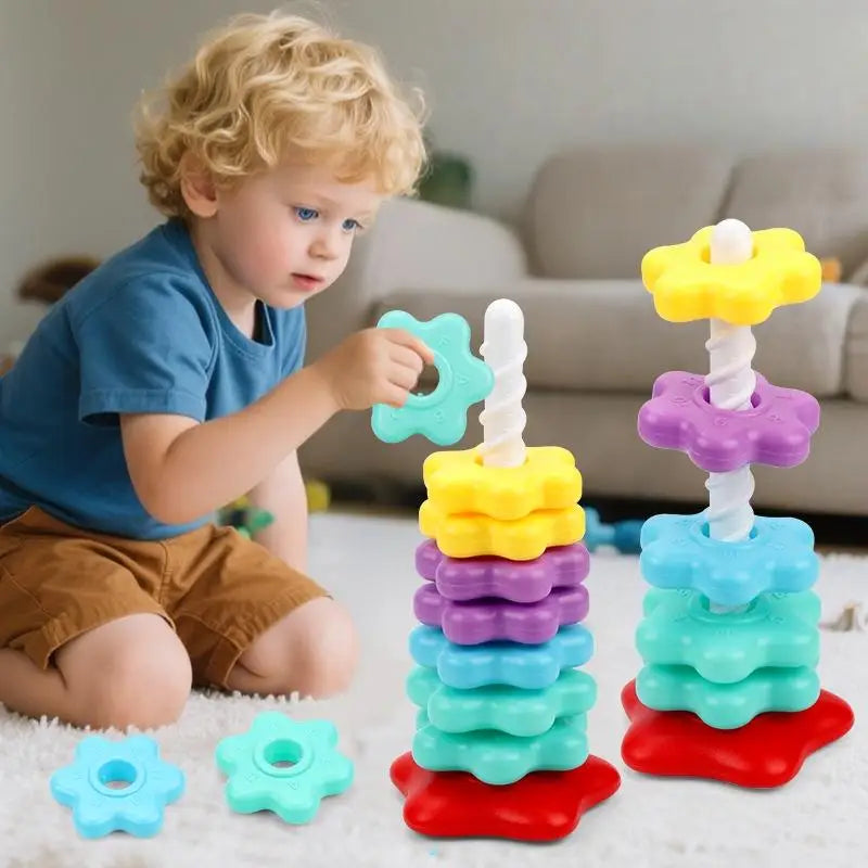 Montessori Rainbow Spinning Stacking Toy