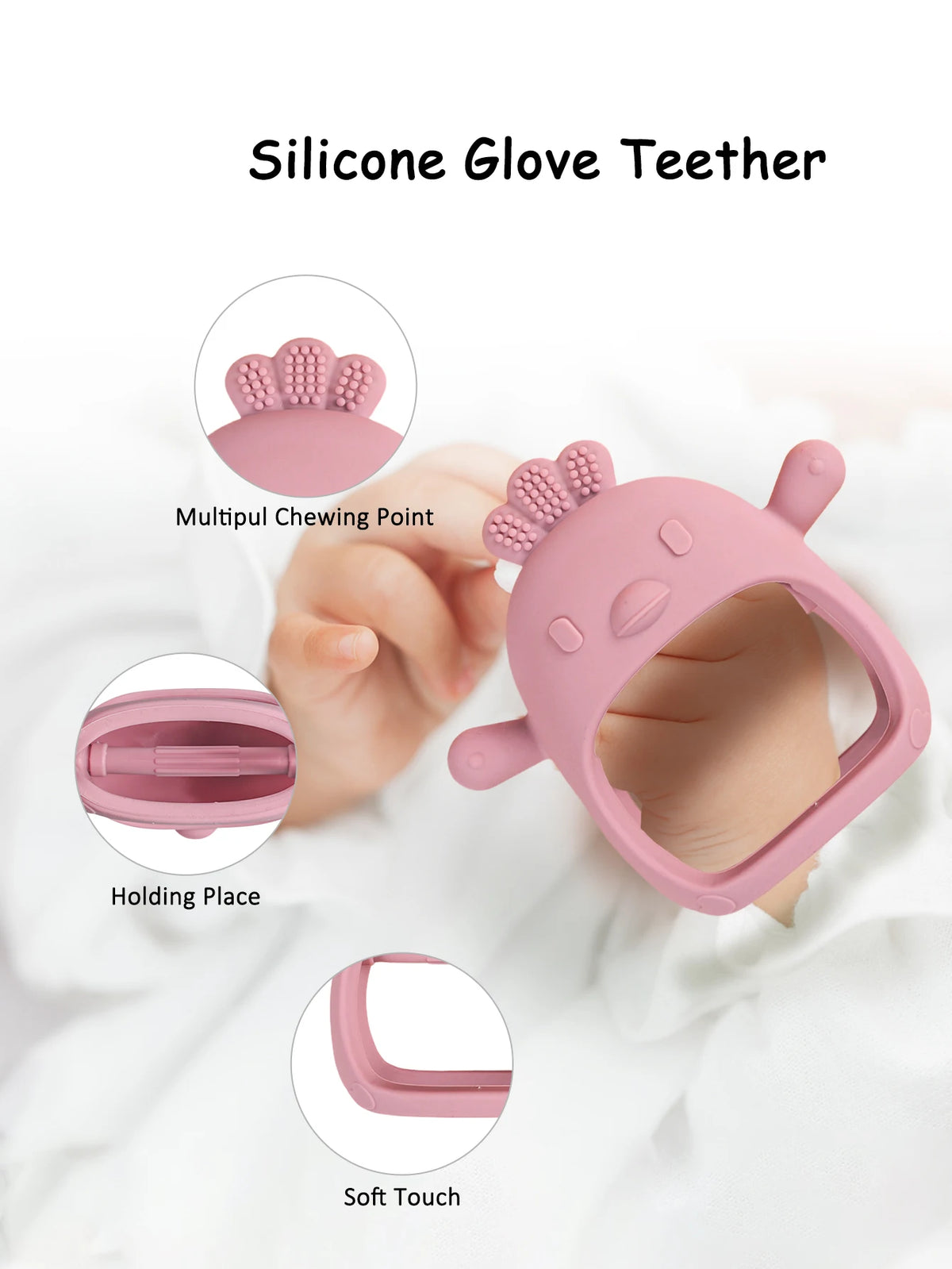 Chick-Shaped Silicone Teether Gloves for Babies