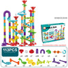 A set of colorful marble run building blocks and accessories for kids