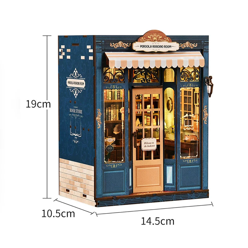 DIY Wooden Book Nook Kit — Miniature Dollhouse 3D Puzzle Bookend