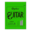 A package of Orphee Acoustic Guitar Strings in bronze color with specifications listed.