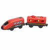 Magnetic Wooden Train Set with Locomotive and Two Carriages
