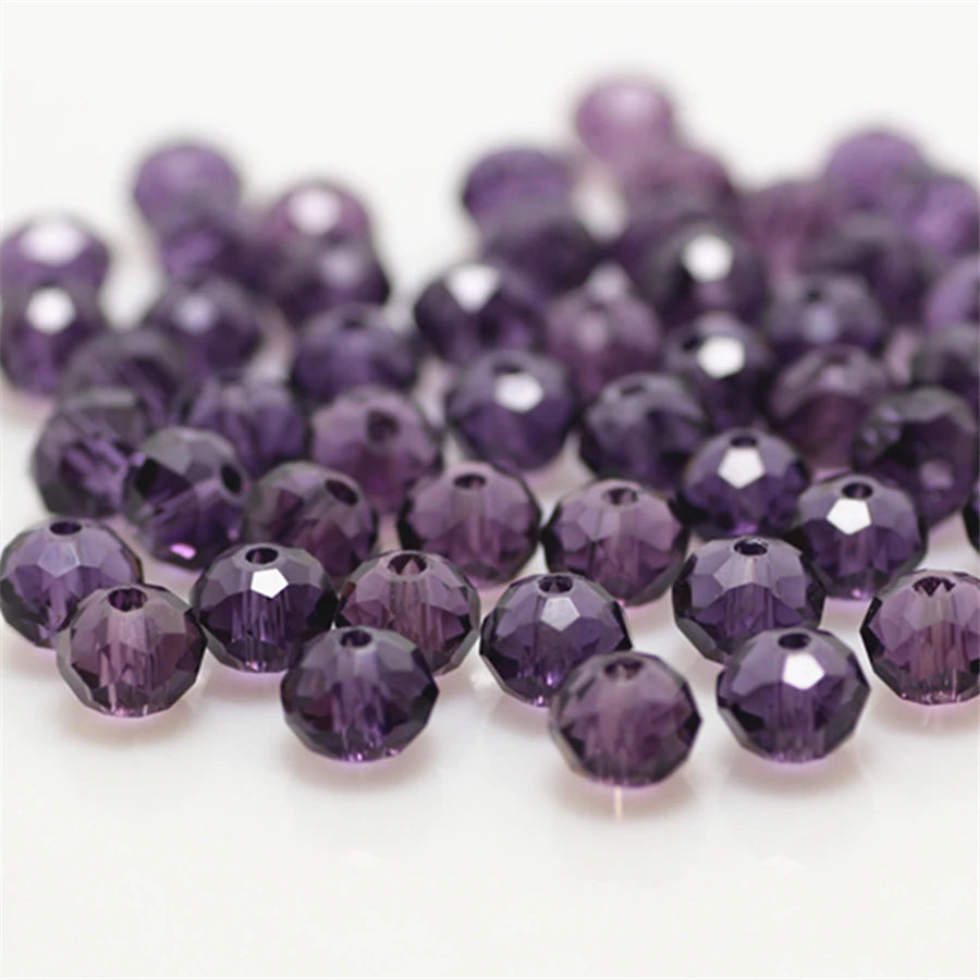 Faceted Crystal Glass Rondelle Beads for Jewelry Making