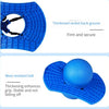 Blue plastic racket back groove and a wear-resistant blue ball for a bouncing ball trainer
