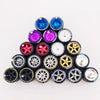 1/64 Scale Alloy Car Wheels with Rubber Tires - 10 Sets