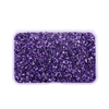 Purple crushed glass stones for resin and craft projects contained in a clear plastic container