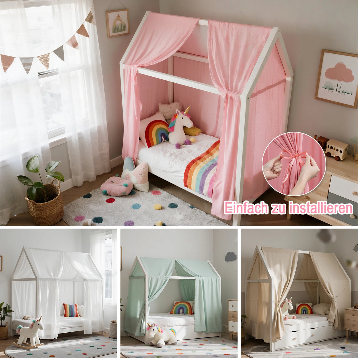 Soft Muslin Bunk Bed Canopy for Kids' Bedroom Decor