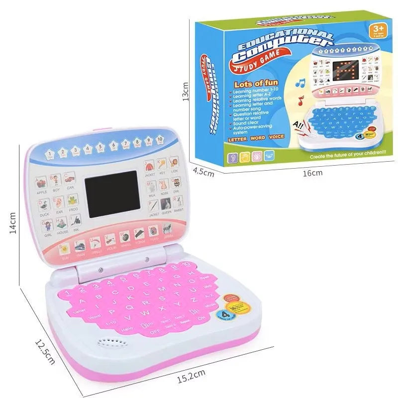 Kids Interactive Learning Laptop with LED Display and Music