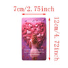 A pink oracle card featuring a woman surrounded by pink roses and text encouraging trust in love.