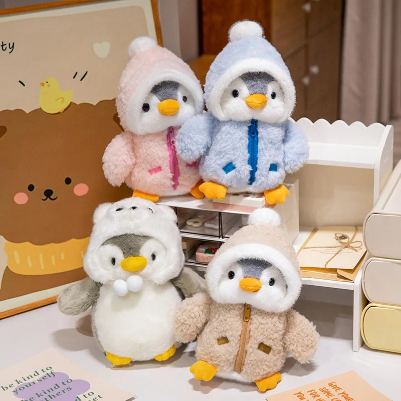 Adorable Kawaii Penguin Plush Toy with Hat and Scarf - 25cm Soft Stuffed Animal