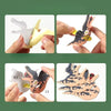 A set of three 3D paper animal puzzles featuring dinosaurs and sea creatures, showing various assembly stages.