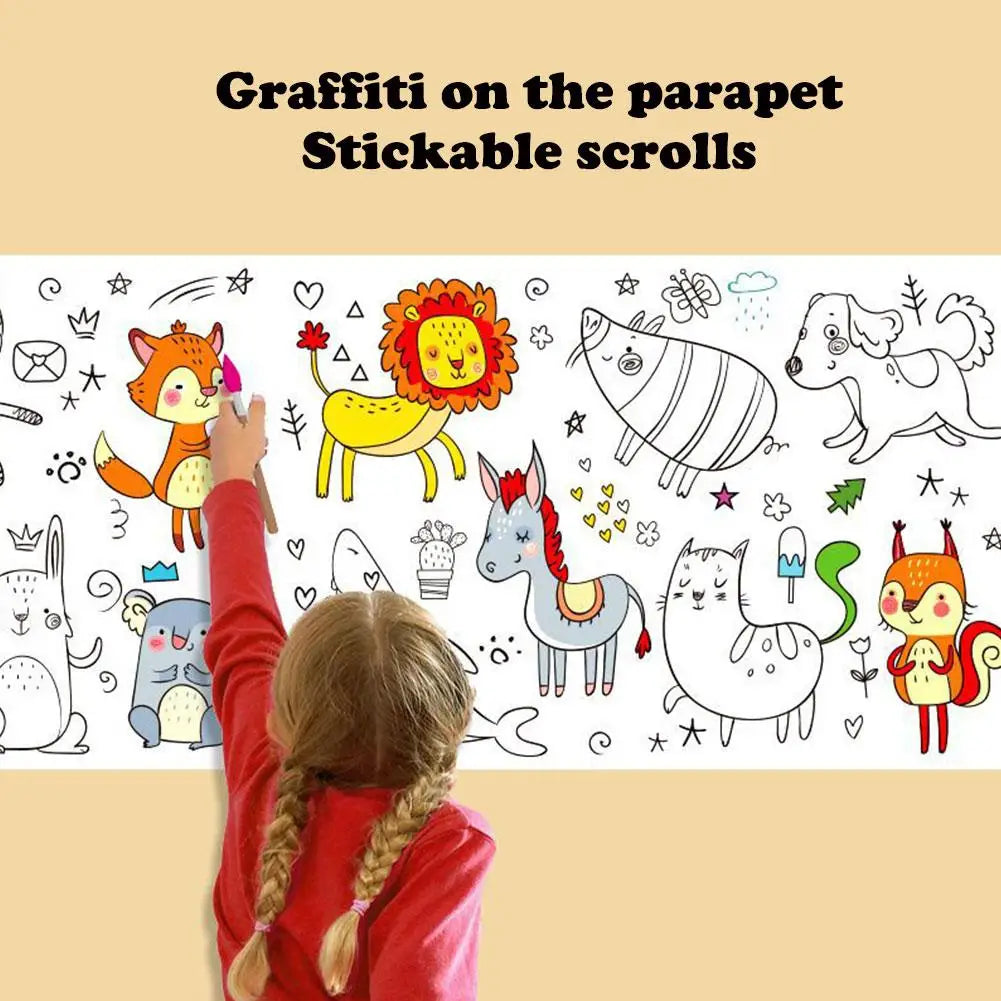 Kids' Creative Drawing Scroll with Fun Themes