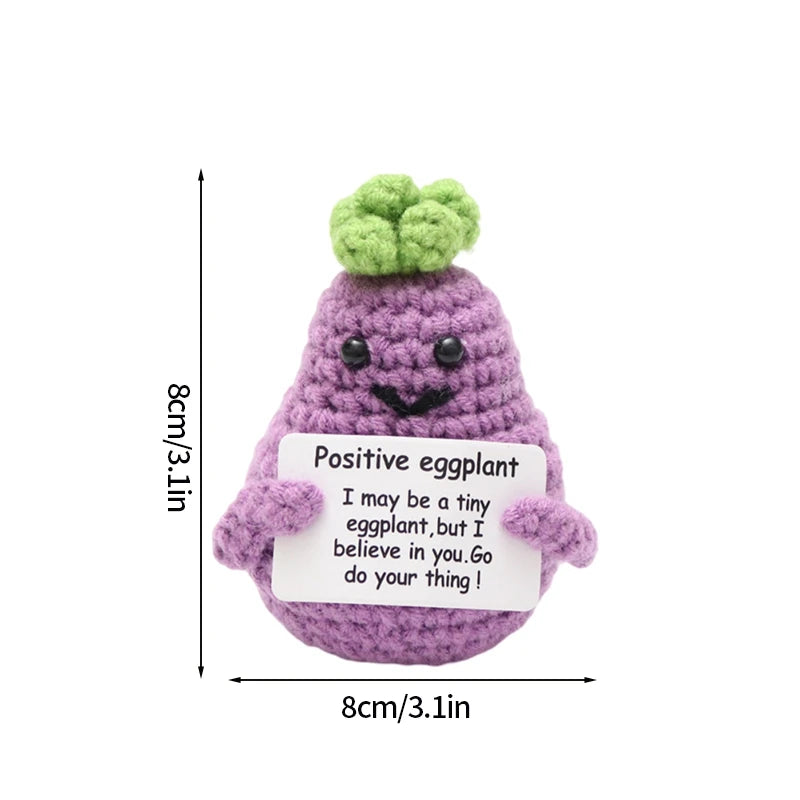 Handmade Crochet Positive Doll with Hugging Card