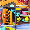 A collection of six levels of a multi-layer rolling ball track adventure toy for kids featuring various colored plastic compo