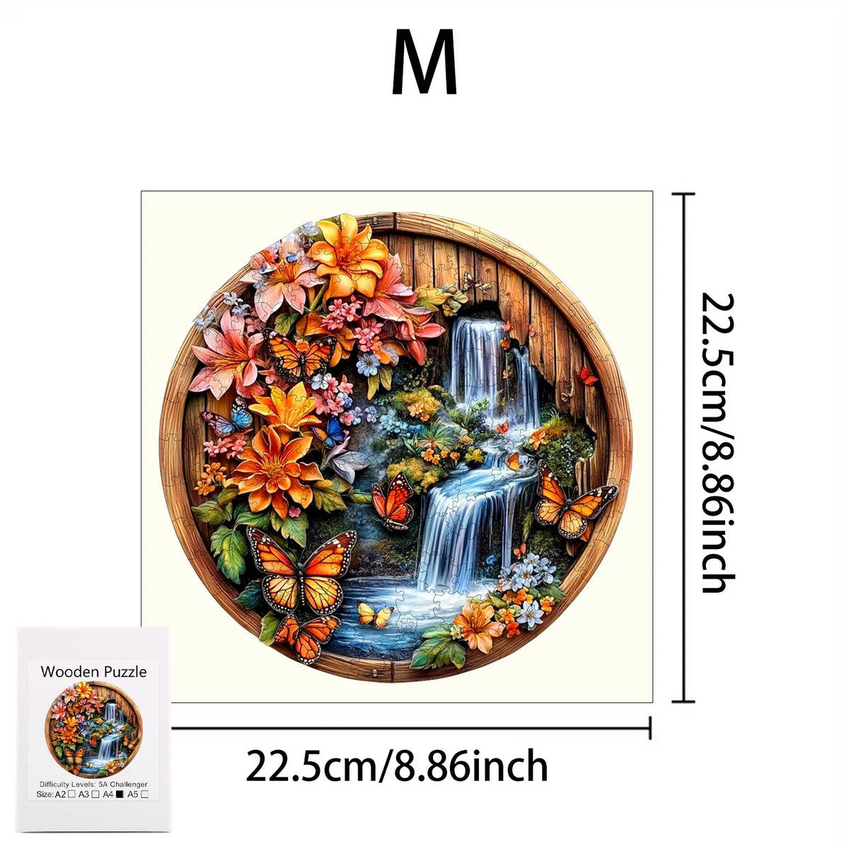 Premium Wooden Jigsaw Puzzle – Villa Peacock Owl Landscape