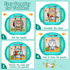 A set of four puzzles designed for toddlers featuring various animals and puzzle mechanics like pulling a handle, scrambling 