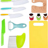 Montessori Kids Kitchen Tools Set with Safe Knives and Cutting Board